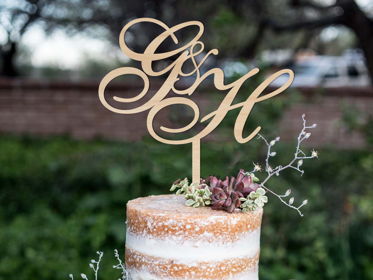 Swirly Initials Wedding Cake Topper Ireland