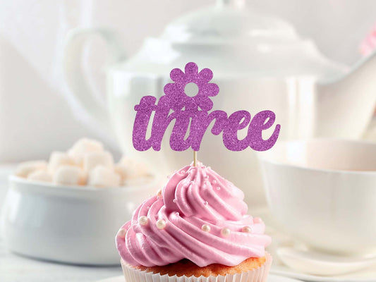 Three Girly Cupcake Toppers. Party Decoration Ireland