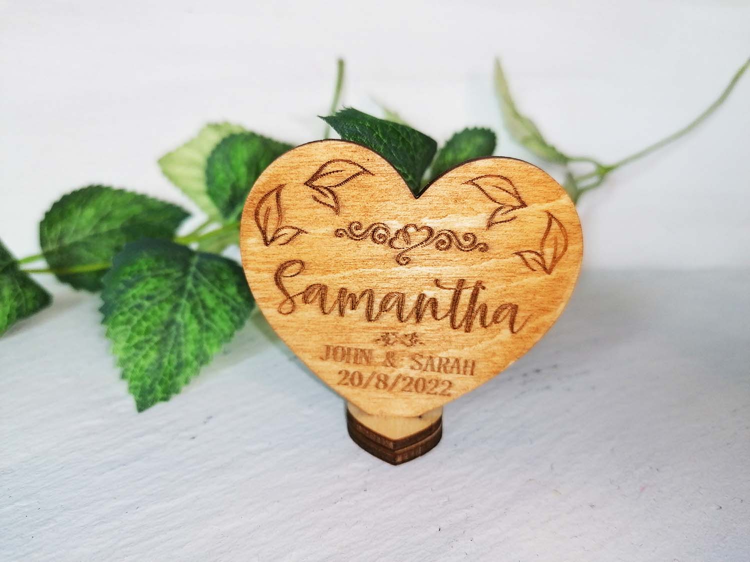 Personalised Heart Wedding Place Card Ireland