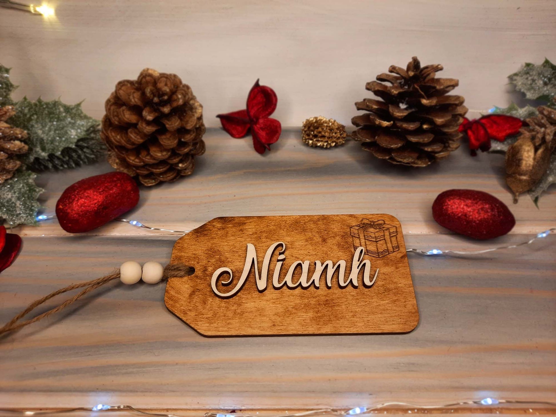 Wooden Tags for Christmas Gifts  - Custom name - ver1 - PG Factory